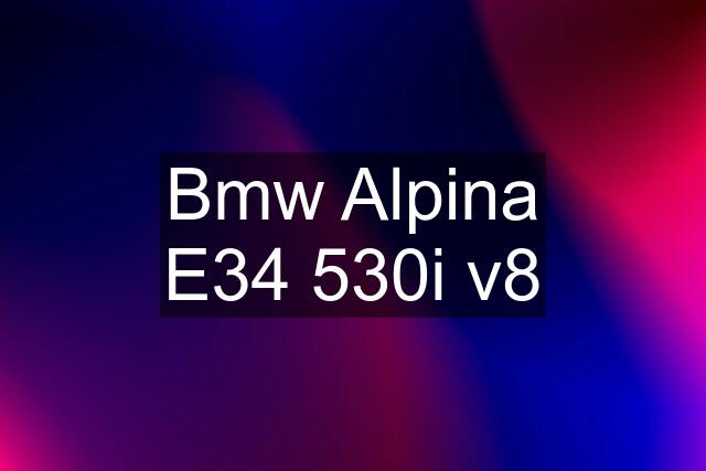 Bmw Alpina E34 530i v8