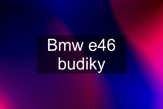 Bmw e46 budiky