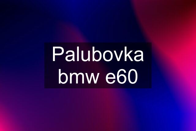 Palubovka bmw e60