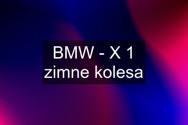 BMW - X 1 zimne kolesa