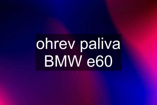 ohrev paliva BMW e60