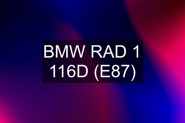 BMW RAD 1 116D (E87)
