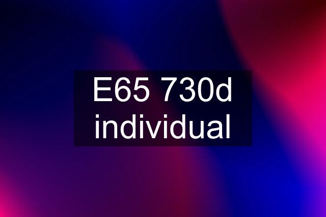 E65 730d individual