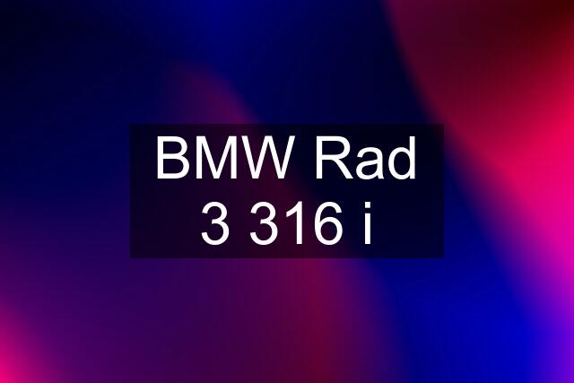 BMW Rad 3 316 i