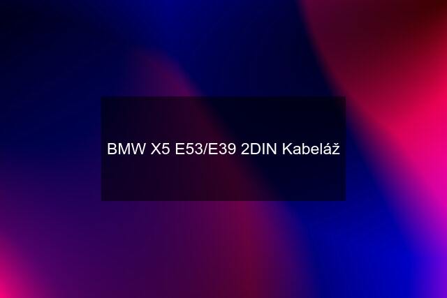 BMW X5 E53/E39 2DIN Kabeláž