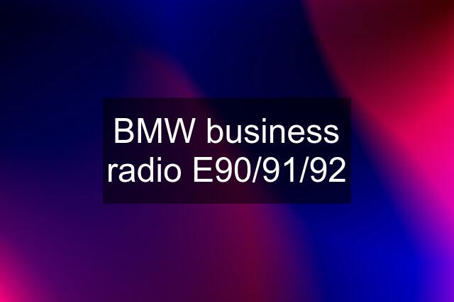 BMW business radio E90/91/92