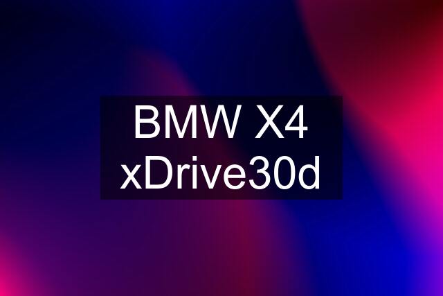 BMW X4 xDrive30d