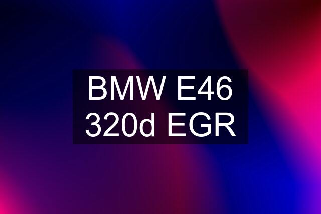 BMW E46 320d EGR