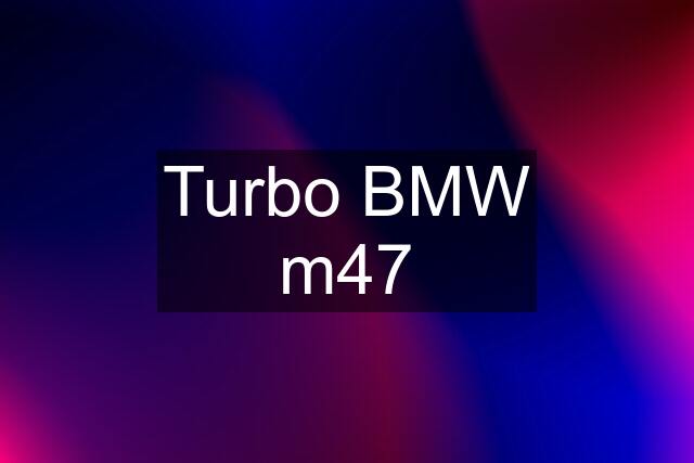 Turbo BMW m47