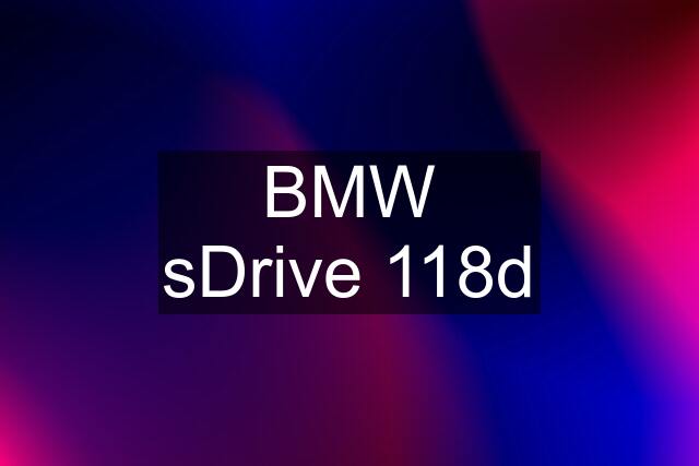 BMW sDrive 118d