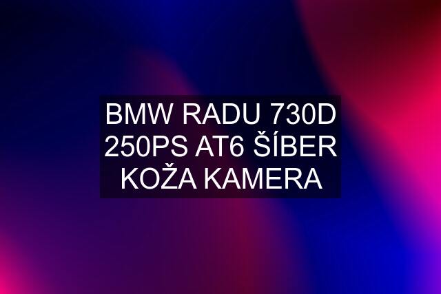 BMW RADU 730D 250PS AT6 ŠÍBER KOŽA KAMERA