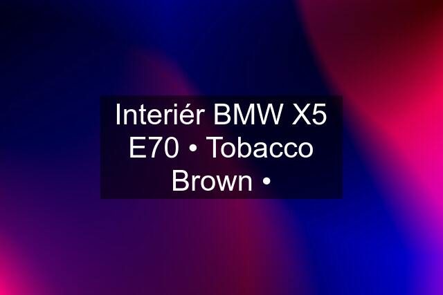 Interiér BMW X5 E70 • Tobacco Brown •