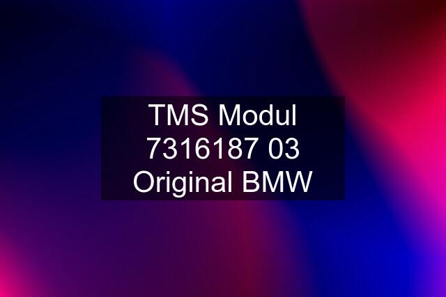 TMS Modul 7316187 03 Original BMW