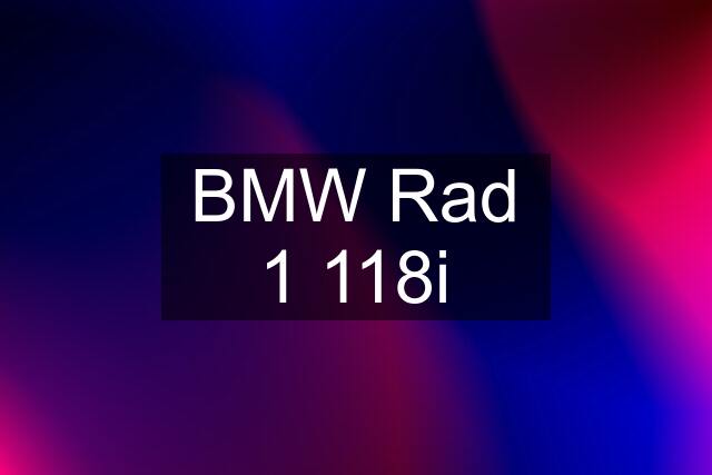 BMW Rad 1 118i