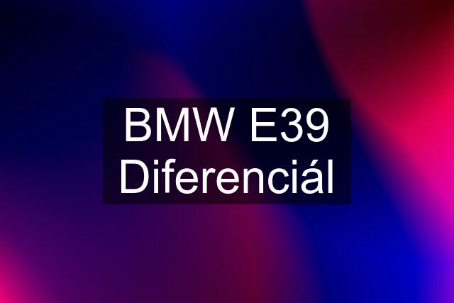 BMW E39 Diferenciál