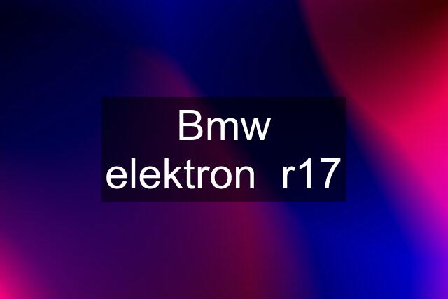 Bmw elektron  r17