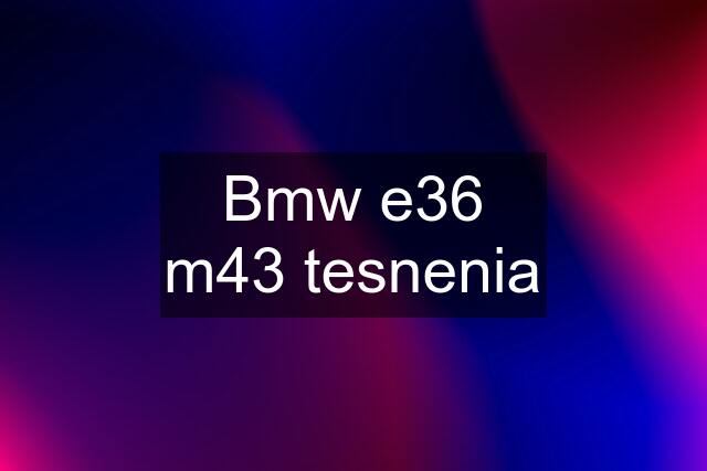 Bmw e36 m43 tesnenia