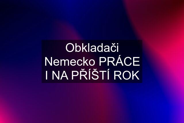 Obkladači Nemecko PRÁCE I NA PŘÍŠTÍ ROK