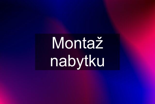 Montaž nabytku