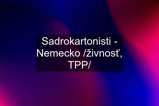 Sadrokartonisti - Nemecko /živnosť, TPP/