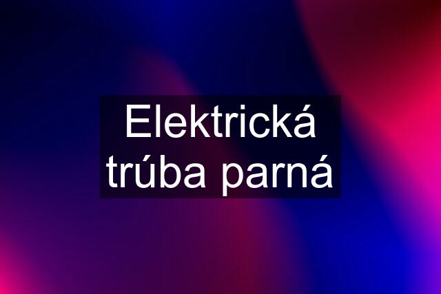 Elektrická trúba parná