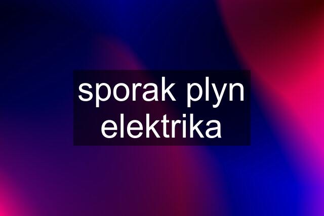 sporak plyn elektrika