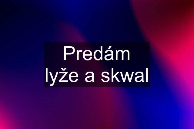 Predám lyže a skwal