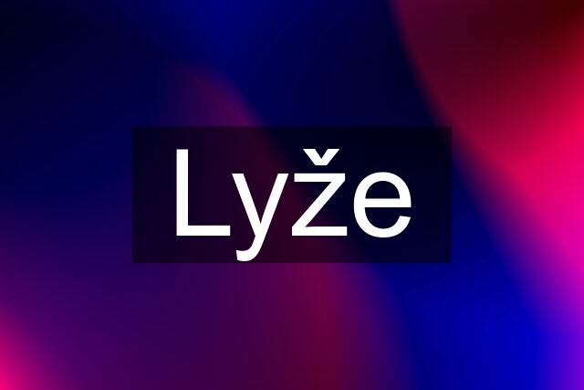 Lyže