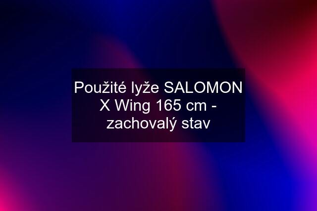 Použité lyže SALOMON X Wing 165 cm - zachovalý stav