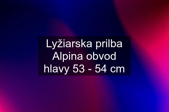 Lyžiarska prilba Alpina obvod hlavy 53 - 54 cm