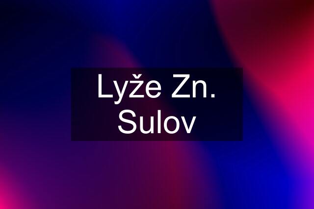 Lyže Zn. Sulov