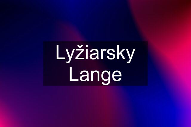 Lyžiarsky Lange