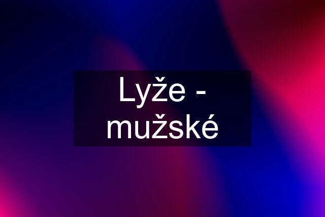 Lyže - mužské