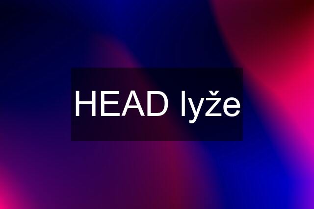 HEAD lyže