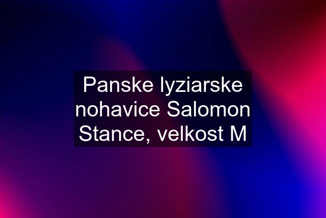 Panske lyziarske nohavice Salomon Stance, velkost M