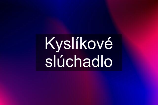 Kyslíkové slúchadlo