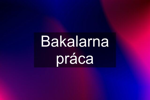 Bakalarna práca