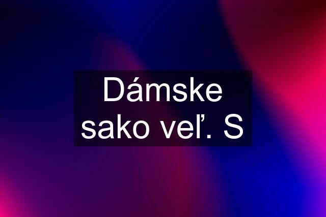 Dámske sako veľ. S