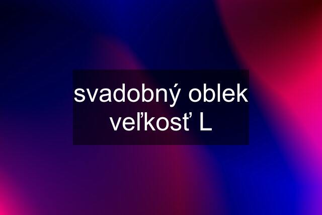 svadobný oblek veľkosť L