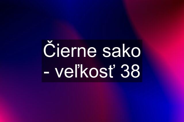 Čierne sako - veľkosť 38