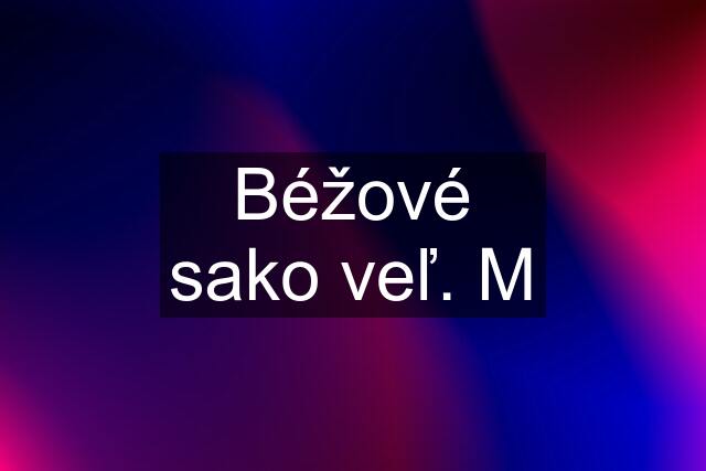 Béžové sako veľ. M