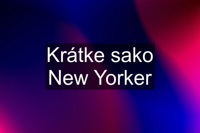 Krátke sako New Yorker