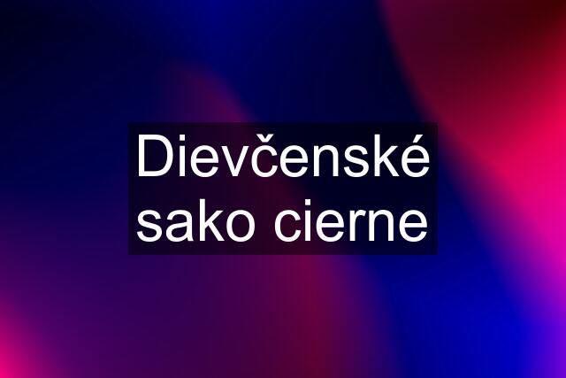 Dievčenské sako cierne