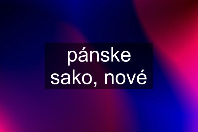 pánske sako, nové