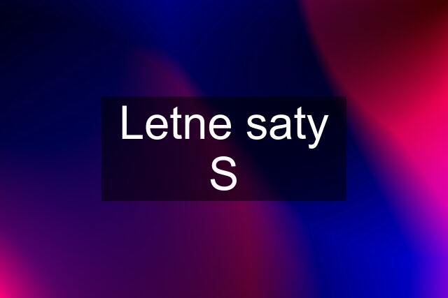 Letne saty S