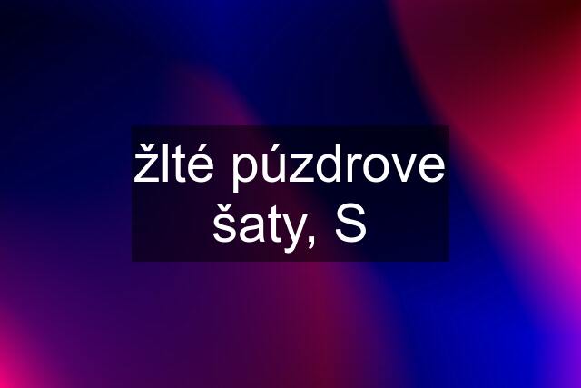 žlté púzdrove šaty, S