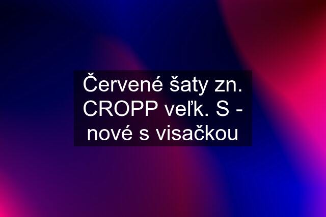 Červené šaty zn. CROPP veľk. S - nové s visačkou