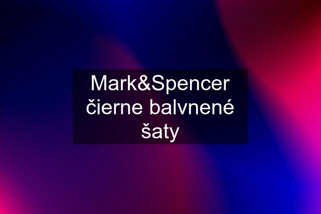 Mark&Spencer čierne balvnené šaty