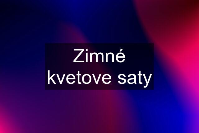 Zimné kvetove saty