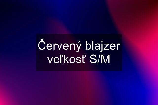 Červený blajzer veľkosť S/M